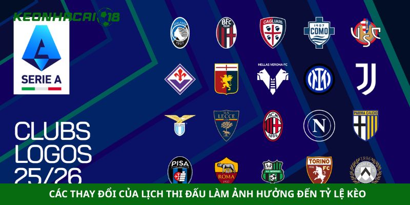 Các thay đổi của lịch thi đấu làm ảnh hưởng đến tỷ lệ kèo