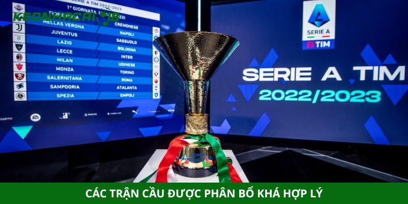 Các trận cầu được phân bổ khá hợp lý
